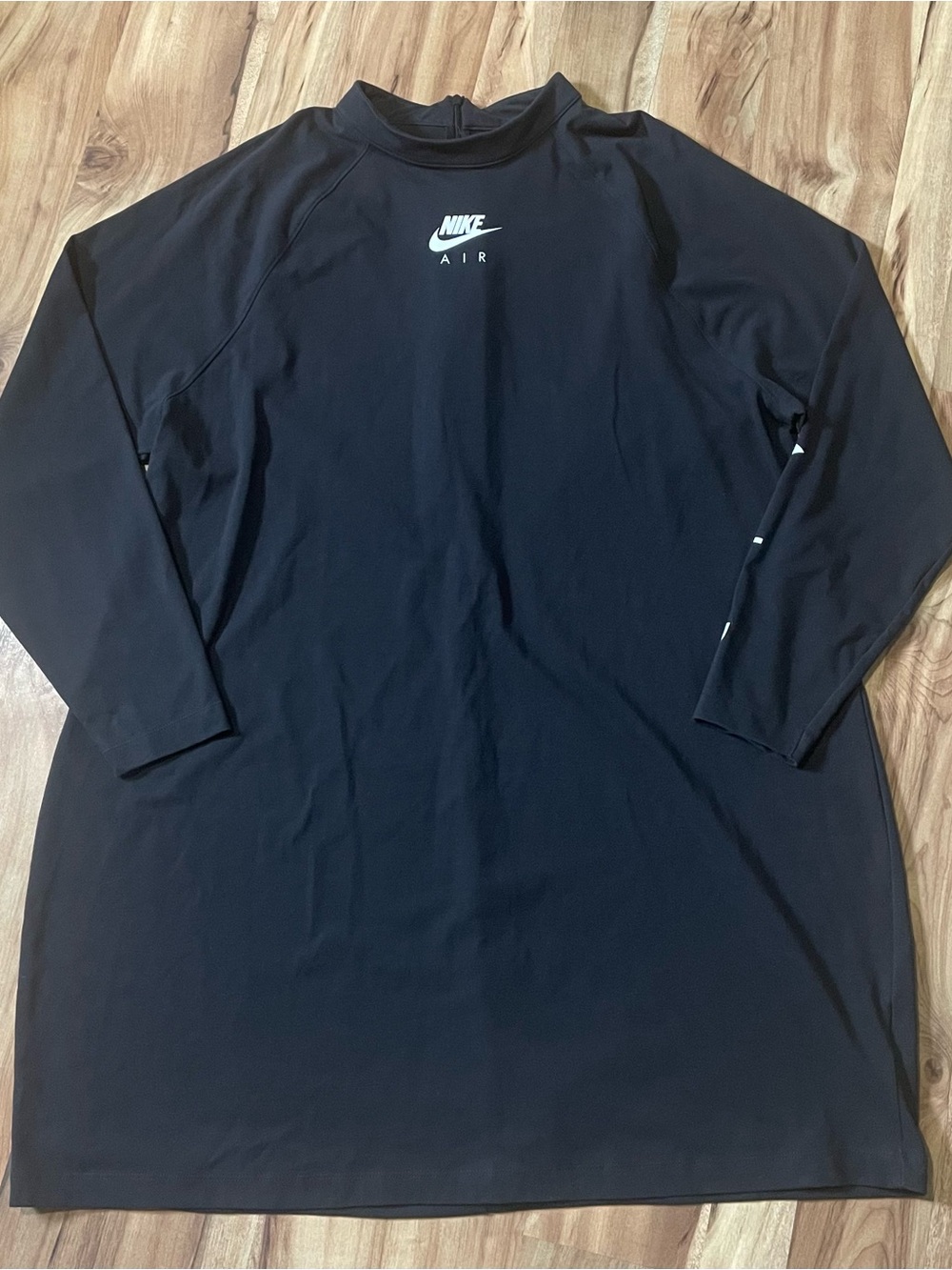Nike Air Womens Plus Size 2X Long Sleeve Dress Mock Neck Black CU6582-010